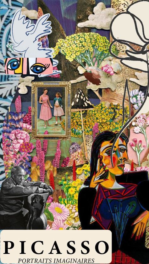 Picasso Collage, Pablo Picasso Artwork, Van Gogh Wallpaper, Picasso Artwork, Picasso Paintings, Disney Collage, Picasso Art, Pablo Picasso, Famous Artists