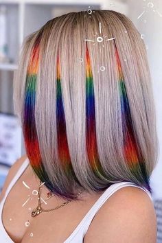 Exotic Hair Color, Peekaboo Hair, Vivid Hair Color, Rainbow Hair Color, Creative Hair Color, Wild Hair, Short Hair Color, Colored Hair, Hair Dye Colors