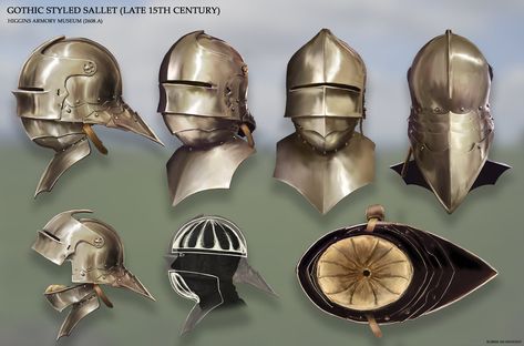 Gothic Style Sallet Helmet by RobbieMcSweeney.deviantart.com on @DeviantArt Sallet Helmet, Violetta Disney, Fantasy Craft, Medieval Helmets, Century Armor, Leather Bracers, Ancient Armor, Ancient Warfare, Historical Armor