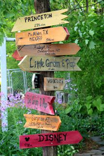 Must do this one day. Three Broomsticks, Directional Signs, Word Signs, Pallet Signs, Natural Home Decor, Garden Signs, Rustic Signs, Custom Hand Painted, Bookish Gifts