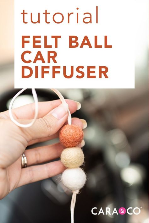 Diy Oil Diffuser, Felt Ball Crafts, Diy Essential Oil Diffuser, Car Air Freshener Diy, Diffuser Diy, Air Freshener Essential Oils, Felt Wool Ball, Car Diffuser Essential Oils, Diy Air Freshener