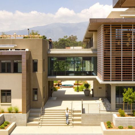 Pomona College Student Housing | Ehrlich Architects Student Housing Architecture, Student Housing Design, Graphic Design Green, Siding Detail, Pomona College, University Housing, Vet Hospital, Interior Brick, Interior Design Graphic