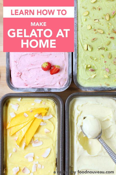 Homemade Ice Cream Cone, Homemade Gelato, Vegan Gelato, Homemade Ice Cream Recipes Machine, How To Make Gelato, Ninja Ice Cream Recipe, Frozen Treats Recipes, Ice Cream Recipes Machine, Italian Ice Cream