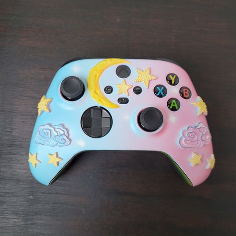 Kawaii Controller, Kawaii Moon, Moon Cute, Custom Xbox, Gift For Gamer, Playstation Controller, Xbox Controller, Cartoon Gift, Cute Stars