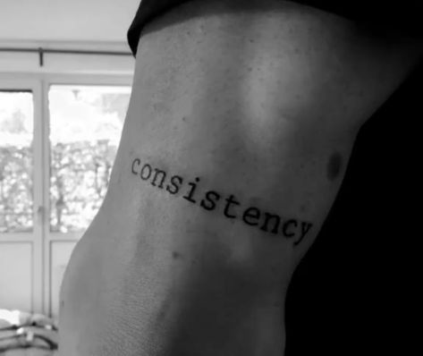 Consistency Tattoo Ideas, Consistency Tattoo, Tattoo Font For Men, Wrist Tattoo Ideas, Vision 2025, Word Tattoo, Car Tattoos, Tattoo Font, Minimalist Tattoos