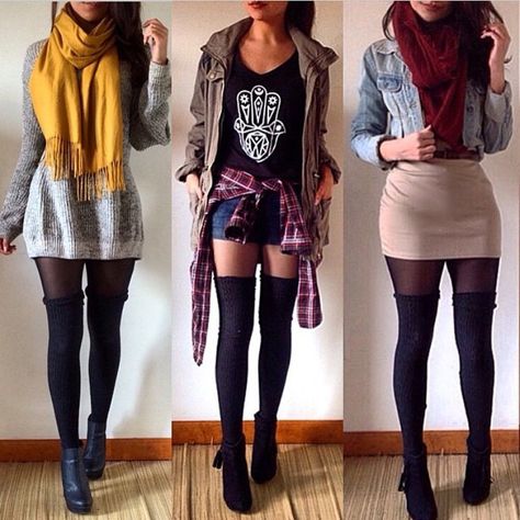 Thigh High Socks Outfit, High Socks Outfits, Socks Outfit, Sock Outfits, Ladies Dress Design, Mode Inspiration, Fall Winter Outfits, Outfits Casuales, Edgy Fashion