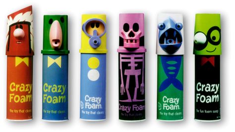 ummie-b: Graphic Design: Dieline Crazy Packaging, Kids Packaging, Packaging World, Foam Packaging, Cool Packaging, Creative Package, Foam Soap, Packaging Labels Design, Beauty Packaging