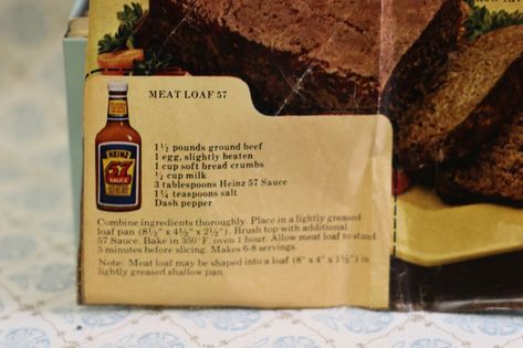 Meatloaf With Heinz 57, Heinz 57 Meatloaf, Heinz 57 Meatloaf Recipe, Vintage Recipe Box, Heinz 57, Hamburger Recipes, Meatloaf Recipes, Classic Dishes, Beef Dishes