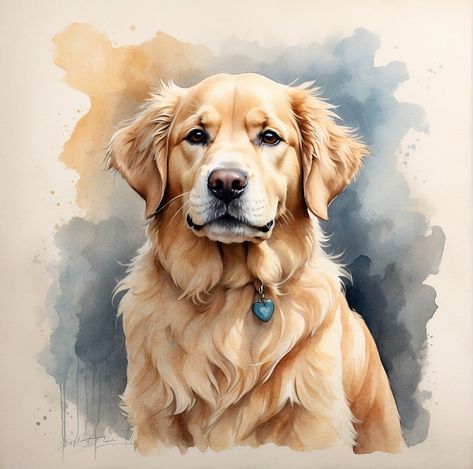 Two Golden Retriever watercolor paintings AI created for digital print #21 While our digitally remastered derivative 𝐏𝐑𝐈𝐍𝐓𝐀𝐁𝐋𝐄 𝐀𝐑𝐓 has been heavily altered from its original version, it will still reflect the charm of the original style, with most characteristic imperfections remaining visible. To print your digital art files, we recommend using a professional printing service. After purchase, you can access your downloads by visiting your Etsy Profile > Purchases and Reviews If you Watercolor Golden Retriever, Golden Retriever Painting Acrylics, Golden Retriever Watercolor, Golden Retriever Painting, Dog Portraits Painting, Engraving Printing, Cute Dogs And Puppies, Dog Drawing, Dog Paintings