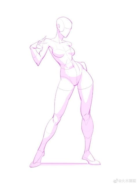 Anime Body Style, Pinup Art Reference, One Piece Art Reference, Classy Pose Reference, Female Ych Poses, Female Sketch Poses Drawing Reference, Fashion Base Drawing, Bent Backwards Pose, Drawing Poses Female Ych