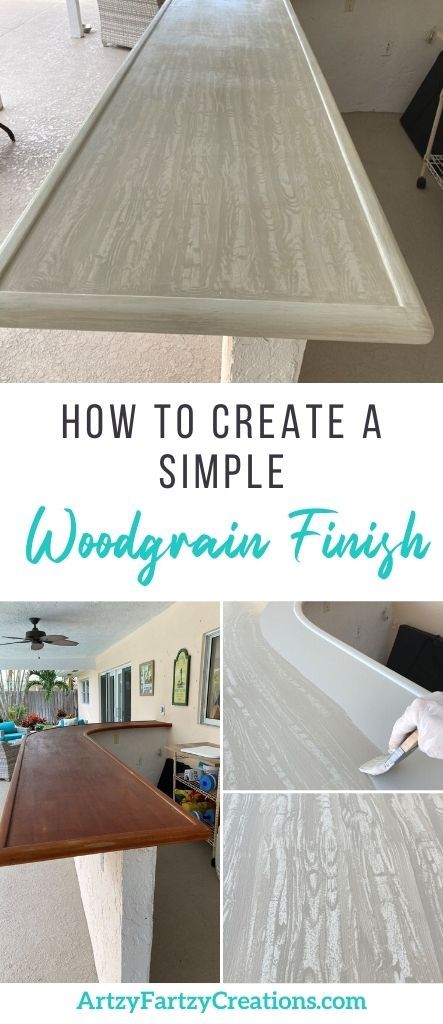 How To Get A Wood Grain Look With Paint, Faux Wood Grain Painting Diy, Painted Counters, Bathroom Counter Ideas, Laminate Kitchen Cabinets, Weathered Wood Finish, Wood Cupboard, Cabinet Painting, Bath Redo