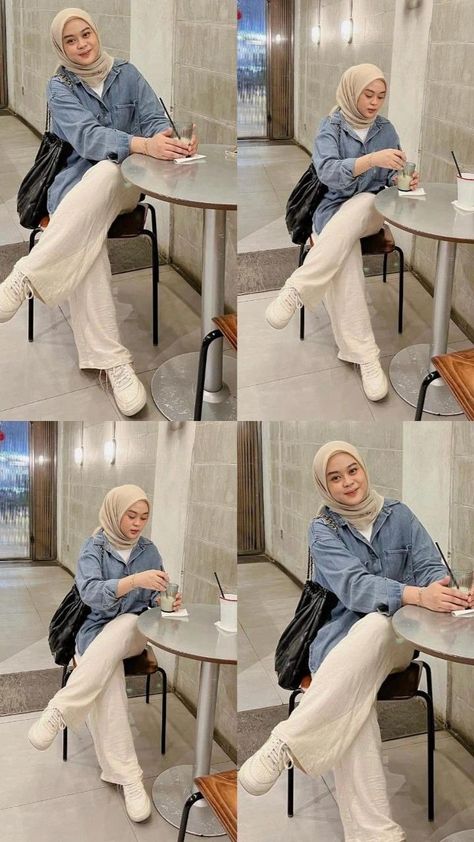 Campus Outfit Hijab, Mix And Match Outfits Hijab, Ootd Ngampus, Outfit Hijab Casual, Mix Match Outfits, Muslim Outfits Casual, Hijab Style Casual, Casual Hijab, Fashion Top Outfits