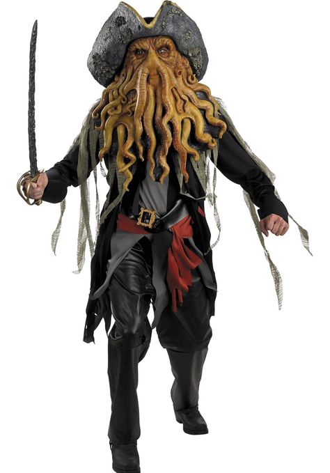 Davy Jones Fancy Dress Costume - Pirates of the Caribbean - Halloween Costumes at Escapade™ UK Pirates Of The Caribbean Costumes, Davy Jones Costume, Davey Jones, Jack Sparrow Costume, Halloween Costumes For Sale, Pirate Costumes, Diy Halloween Makeup, Costumes Diy, Halloween Makeup Scary