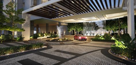 Resort Hotel Design, Hotel Landscape, Big Mansions, Luxury Mansions Interior, Factory Architecture, Landscape Architecture Drawing, Driveway Design, Modern Villa Design, Porte Cochere