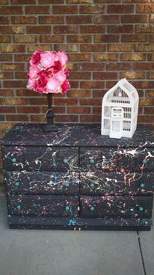 Splatter style with Chalk Paint® #furniturefun #splatter #kidsfurniture #teensfurniture Paint Splatter Furniture, Dresser Ideas, Kids' Furniture, Diy Stuff, Milk Paint, Paint Furniture, Paint Splatter, My Parents, Refinishing Furniture