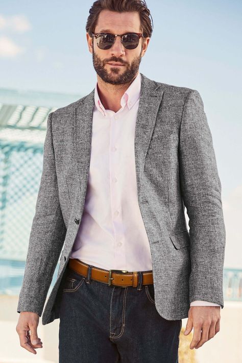 men's  dark gray sport coat with jeans images - Bing Gray Blazer Outfit Men, Grey Blazer Men Outfit, Dark Grey Blazer Outfit Men, Grey Blazer With Jeans, Dark Grey Blazer Outfit, Grey Blazer Outfit Men, Sport Coat With Jeans, Grey Blazer Mens, Grey Jacket Outfit