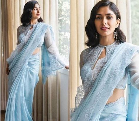 Light Blue Anarkali, Saree Outfits, Net Sarees, Birthday 21, Saree Jackets, Designer Bridal Lehenga Choli, Pure Chiffon Sarees, Reception Outfit, Rangoli Colours