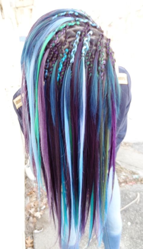 Hippie Hair, Braids With Extensions, Dread Hairstyles, Braid In Hair Extensions, Trendy Hair Color, Dreadlock Hairstyles, Colorful Hair, Hair Wraps, Loose Hairstyles