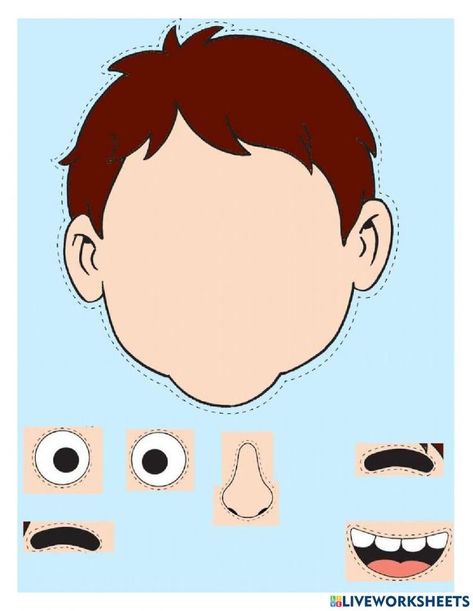 Build A Face Printable, Part Of The Body For Kids, Part Of Body For Kids, Same Different Activities Preschool, Parts Of The Face Activities For Kids, Body Parts For Kids Activities, Parts Of The Body For Kids Activities, Printable Face Parts, My Body Activities For Preschoolers