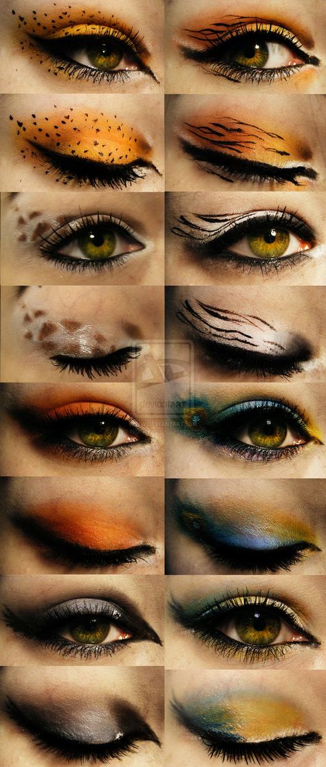 Animal Eyelids Halloween Fairies, Extreme Make-up, Carnaval Make-up, Fantasy Make-up, Animal Makeup, Animal Eyes, Maquillage Halloween, Fantasy Makeup, Costume Makeup