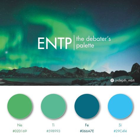 ENTP as Color Palette Entp Color Palette, Enfp Color Palette, Mbti Color Palette, Accurate Personality Test, Mbti Functions, Entp Personality Type, 16 Personality Types, The 16 Personality Types, Infj Mbti