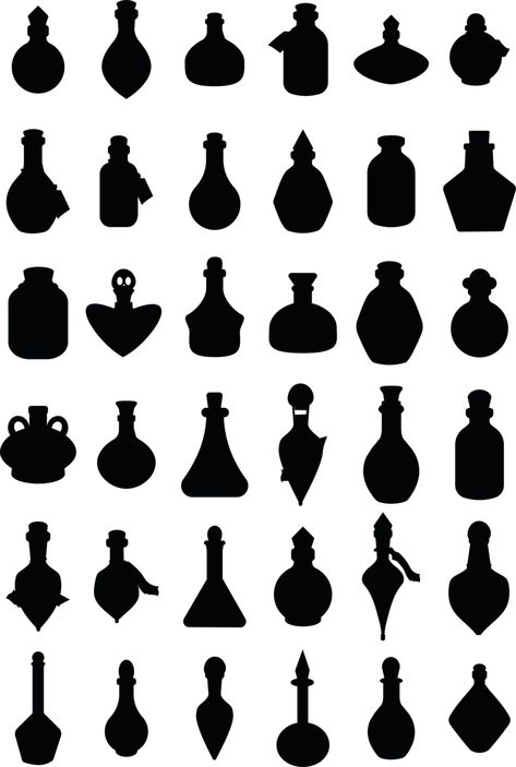 36 SVG Files perfect for cricut & craft needs. £1.40 now, small business commercial licence included!, click the link to download. Potion Bottle Silhouette, Spell Jars Love, Magic Potion Bottles, Spell Jars, Fall Art Projects, Magic Bottles, Potion Bottles, Magic Potion, Love Potion