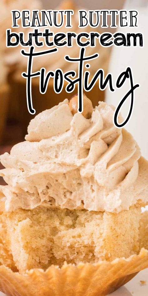 This bakery style Peanut butter buttercream frosting recipe is made with simple ingredients and is perfect for decorating cakes, piping on cupcakes, and topping for brownies! Best Peanut Butter Frosting, Peanut Butter Buttercream Frosting, Butter Frosting Recipe, Peanut Butter Frosting Recipe, Peanut Butter Buttercream, Peanut Butter Icing, Butter Pecan Cake, Frosting Recipes Easy, Cake Frosting Recipe