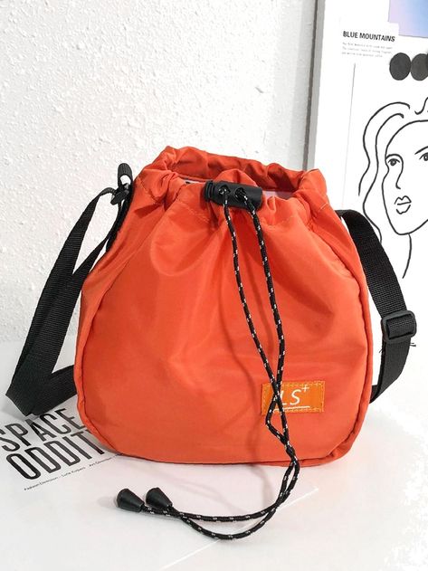 🐕 Big deals! Olivia Mark - Letter Patch Drawstring Bucket Bag - Women Crossbody only at $18.99 Hurry. Black Bucket Bag, Preppy Bags, Letter Bag, Drawstring Bucket Bag, Adjustable Bag, Estilo Preppy, Crossbody Bag Women, Sport Bag, Bag Women