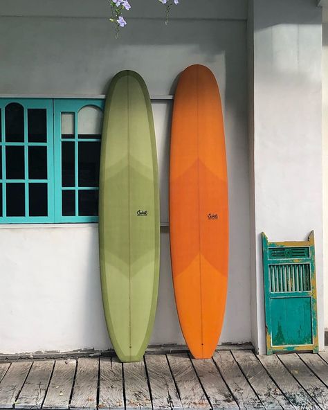 Longboard Surfboard, Longboard Design, Custom Surfboards, Long Board, Canggu Bali, Surfboard Art, Surf Design, Surf Gear, Material Girl