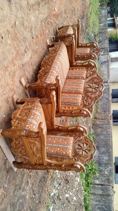 Sofa Design Wooden Indian, Wooden Sofa Designs Woods, Farnichar Design Sofa, Wooden Sofa Set Designs Indian, Wood Sofa Set Designs, Sofa Design Living Rooms, Front Entrance Decor, Panel Door Design, Comfortable Bedroom Decor