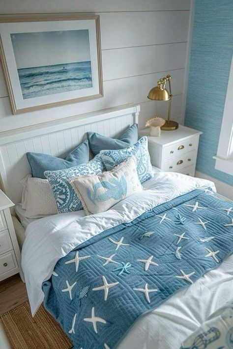 Summer Themed Room, Preppy Beach Room, Costal Bedroom, Coastal Room Decor, Ocean Room Decor, Organiser Cucina, Ocean Themed Bedroom, Beachy Room Decor, Room Wishlist