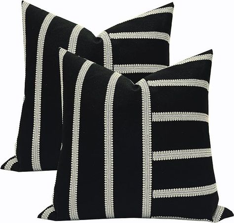 Amazon.com: Slow Cow Embroidery Throw Pillow Cover Cushion Cover for Sofa Couch Living Room 18x18 Inches : Home & Kitchen Western Pillows, Cream Pillow Covers, Black And White Cushions, Patchwork Throw, Diy Crib, Cover For Sofa, Black Throws, Beautiful Throw Pillows, Black And White Pillows