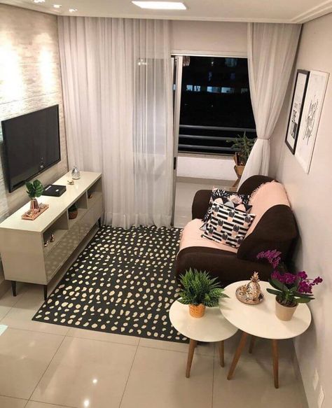 30 Big Ideas For Small Space That Will Blow Your Mind  - Engineering Discoveries Apartment Living Room Design, Minimalist Apartment, Small Apartment Living Room, Small Living Room Decor, Small Apartment Living, Studio Apartment Decorating, Home Decorating Ideas, Living Room Decor Apartment, Home Room Design