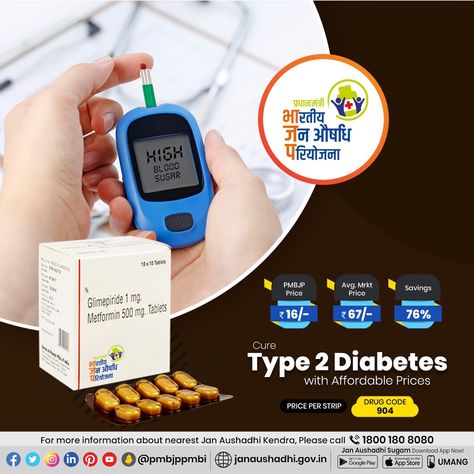 Manage your increased Blood Sugar Level with Jan Aushadhi’s Quality Generic Medicines available in all districts of the country. Visit your nearest Jan Aushadhi Kendras or download Jan Aushadhi ‘Sugam’ Mobile App to find your nearest Kendra. #PMBJP #PMBI #BPPI #JanAushadhi Generic Medicines, High Sugar, Sugar Level, Blood Sugar Levels, Download App, Blood Sugar, Mobile App, Fitbit, Medicine