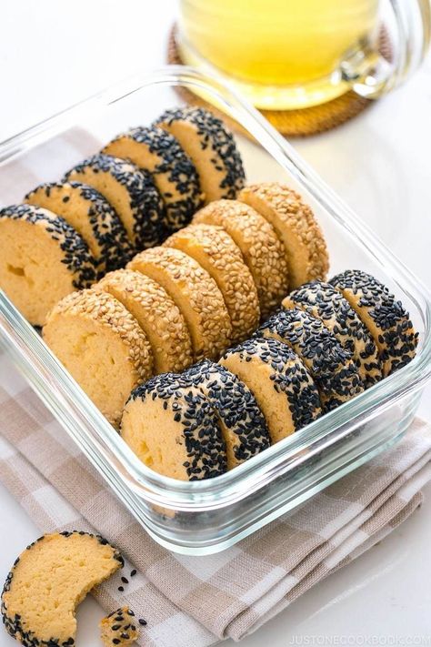 Crisp, buttery, and melt-in-your-mouth, these Miso Butter Cookies make the most insanely delicious afternoon treat! They hit the right notes with a serious depth of flavor. Only 7 pantry ingredients needed! #miso #cookie #baking | Easy Recipes at JustOneCookbook.com Miso Recipes Dessert, Miso Sesame Cookies, Miso Cookie Recipe, Miso Biscuits, Miso Dessert, Miso Recipe, Japanese Dessert Recipes, Japanese Cookies, Just One Cookbook