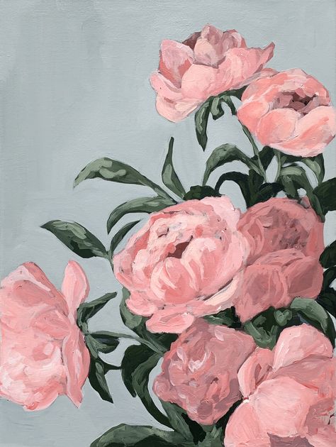 Painting Peonies, Flowers Magnolia, Live Wedding Painting, Peony Drawing, Ella Anderson, Acrylic Flower Painting, Floral Paintings Acrylic, Easy Flower Painting, Peony Art