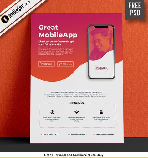 Free Mobile App Promotion Flyer PSD Template App Promotion Poster, Tuition Poster, App Advertising, Mobile App Flyer, App Poster, App Flyer, Pamphlet Template, Promotion Flyer, Email Marketing Design Inspiration