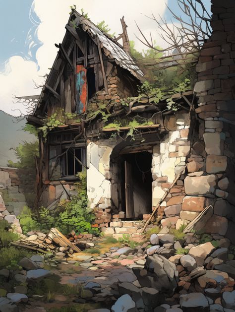 Warhammer Fantasy Roleplay, Medieval Era, Red Forest, Awesome Artwork, Medieval Houses, Bridgetown, Red River, Warhammer Fantasy, Abandoned Buildings