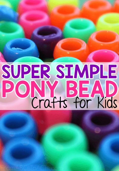 If you can imagine it, you can make it with this versatile craft supply! These pony bead crafts are so easy to make and so much fun for both you and the kids! #crafts #kids #ponybeads Pony Bead Crafts For Kids, Bead Crafts For Kids, Plastic Bead Crafts, Beads Craft Kids, Pony Bead Animals, Pony Bead Projects, Pony Bead Bracelets, Pony Bead Crafts, Beading For Kids