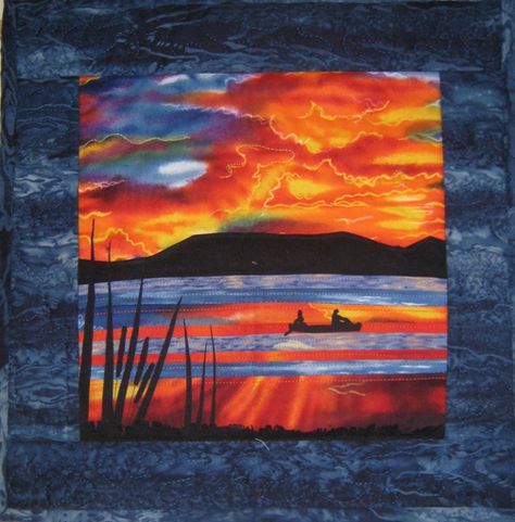 Sunset Quilts, Quilt Scenes, Ontario Landscape, Fabric Landscape, Confetti Art, Bandana Dress, Beach Quilt, Sea Quilt, Landscape Art Quilts