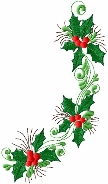 Christmas Embroidery Patterns, Embroidery Alphabet, Christmas Embroidery Designs, Embroidery Christmas, Holly Leaves, Embroidery Gifts, Free Machine Embroidery Designs, Decorations Christmas, Free Machine Embroidery