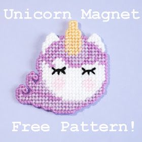 Free Plastic Canvas Unicorn Magnet Pattern – Needle Work Free Plastic Canvas, Canvas Magnets, Beads Perler, Crochet Keychains, Kitchen Magnets, Magnet Design, Summer Fair, Plastic Canvas Stitches, Plastic Canvas Ornaments