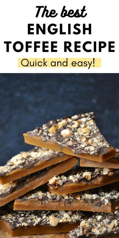 Peanut Butter Cookies No Egg, Homemade Toffee Recipe, English Toffee Recipe, Easy Toffee, Holiday Desserts Christmas, Easy Candy Recipes, Homemade Toffee, Toffee Candy, Desserts Christmas