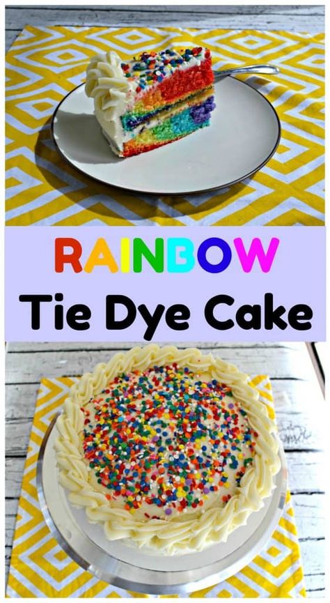 Rainbow Tie Dye Cake Tie Dye Cake, Rainbow Recipes, Tie Dye Birthday, Pastry Ideas, Chilled Desserts, Birthday Recipes, Sour Cream Pound Cake, Homemade Snickers, Friends Recipes