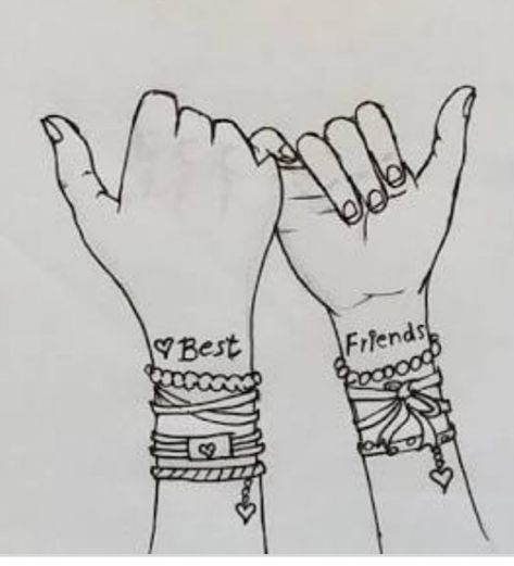 Besties Drawing Best Friends, Two Besties Drawing, Best Friend Drawing Sketches, Cute Best Friend Drawings, Best Friend Sketches, Friends Sketch, Best Friend Drawings, Cute Easy Doodles, Drawing Ideas List