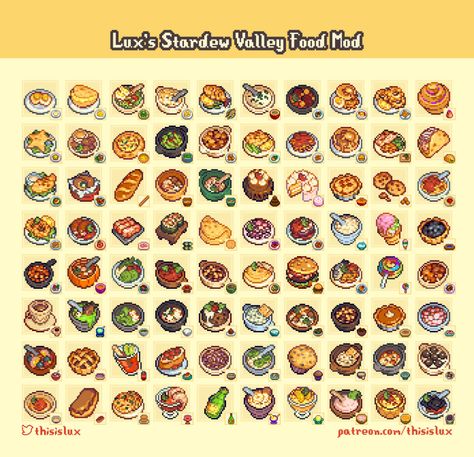 Stardew Valley Food, Pixel Art Food, Stardew Valley Layout, Stardew Valley Tips, Stardew Valley Farms, Farm Layout, Black Tree, See Ya, Games Images