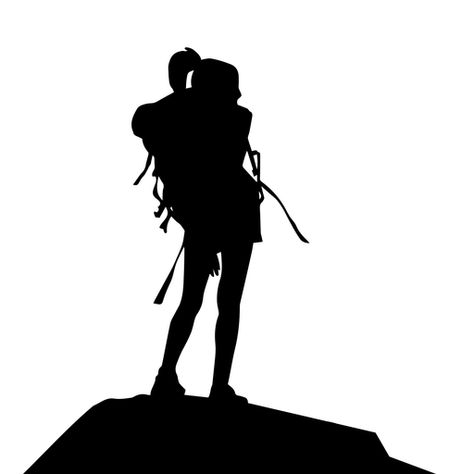 Woman standing on peak silhouette #AD , #sponsored, #Ad, #standing, #peak, #silhouette, #Woman Hiking Silhouette, Walking Silhouette, Woman Hiking, Feel Good Books, Silhouette Tattoos, Hiking Photography, Woman Walking, Image Svg, Silhouette Png