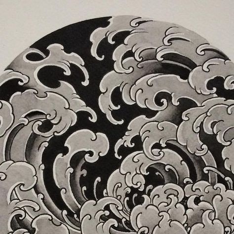 Japanese Waves Tattoo Design, Wave Japanese Tattoo, Japanese Waves Drawing, Japanese Wave Tattoo Design, Japanese Waves Tattoo, Japanese Wave Design, Japanese Wave Tattoo, Japanese Wave Art, Waves Japanese