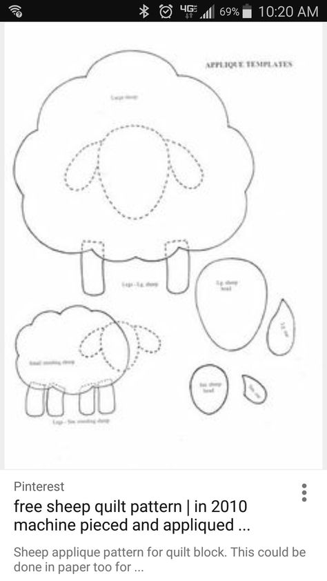 Sheep Crafts, Felt Animal Patterns, Wool Felt Projects, Wool Applique Patterns, Applique Quilt Patterns, Baby Quilt Patterns, Applique Templates, Applique Quilting, Animal Quilts