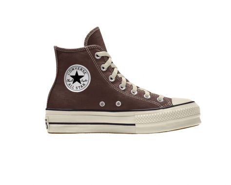 Brown Platform Converse, Platform Converse High Tops, Brown Converse, Custom Chuck Taylors, Converse Platform, Chuck Taylor All Star Lift, Platform Converse, Shoes Brown, Fall Shoes